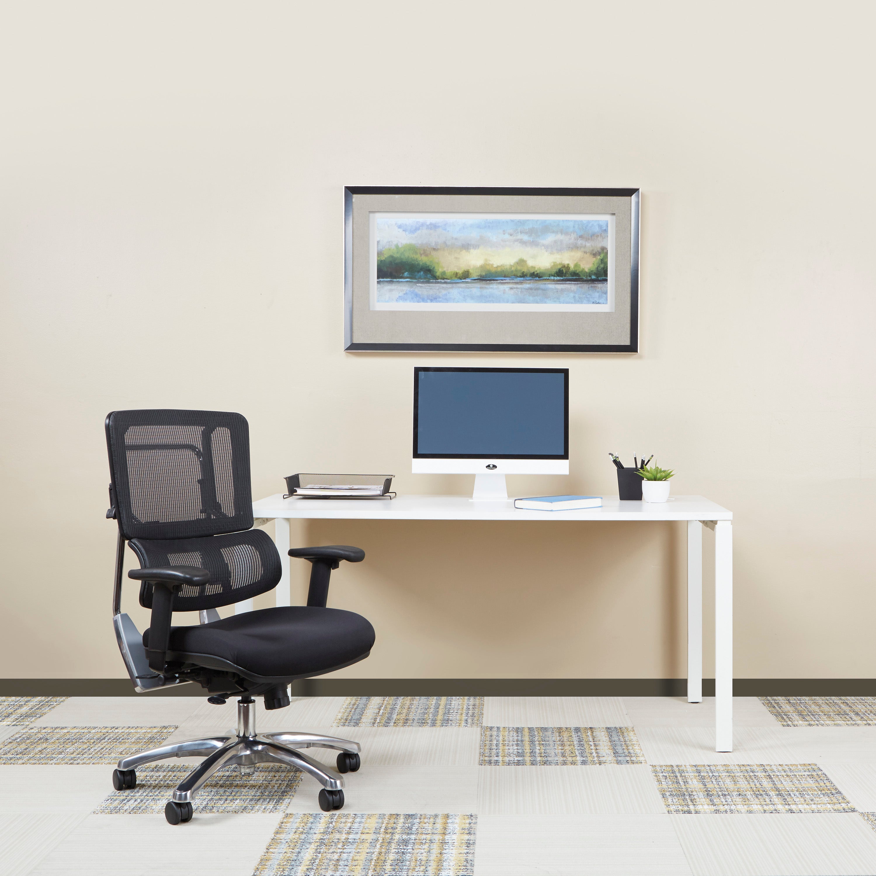 Vertical Black Mesh Back Chair